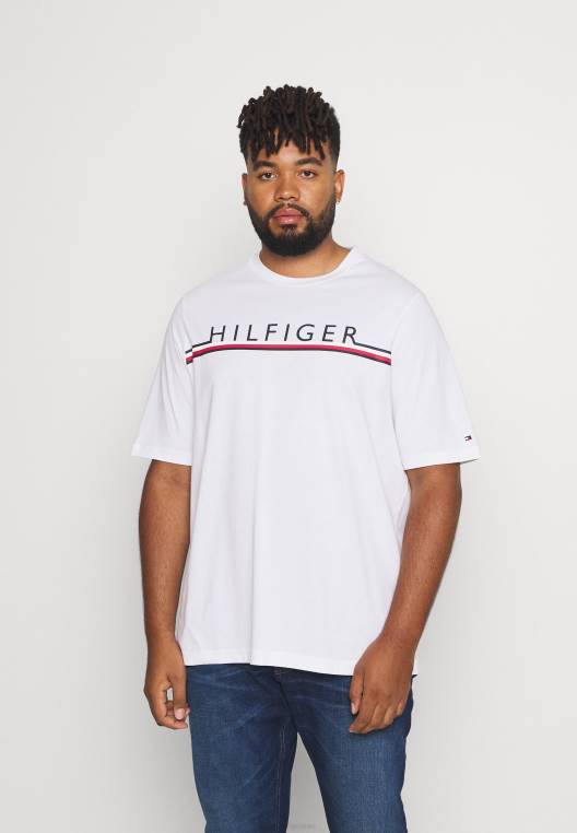 חולצת טריקו בהדפס פסים של קורפ NX206219 לבן Tommy Hilfiger