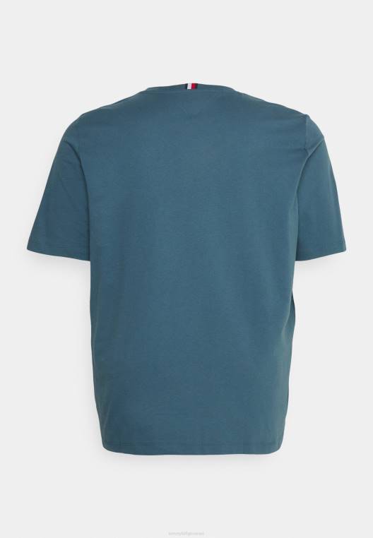 חולצת טריקו קטנה במרכז גרפי בהדפס טי NX206245 כחול פחם Tommy Hilfiger