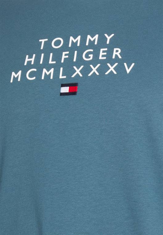 חולצת טריקו קטנה במרכז גרפי בהדפס טי NX206245 כחול פחם Tommy Hilfiger
