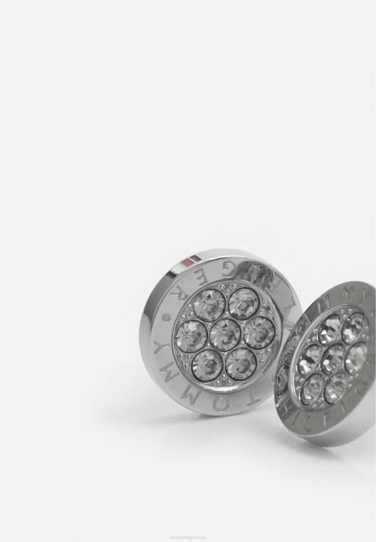 עגילי קריסטל משפחתיים NX206246 בצבע כסף Tommy Hilfiger