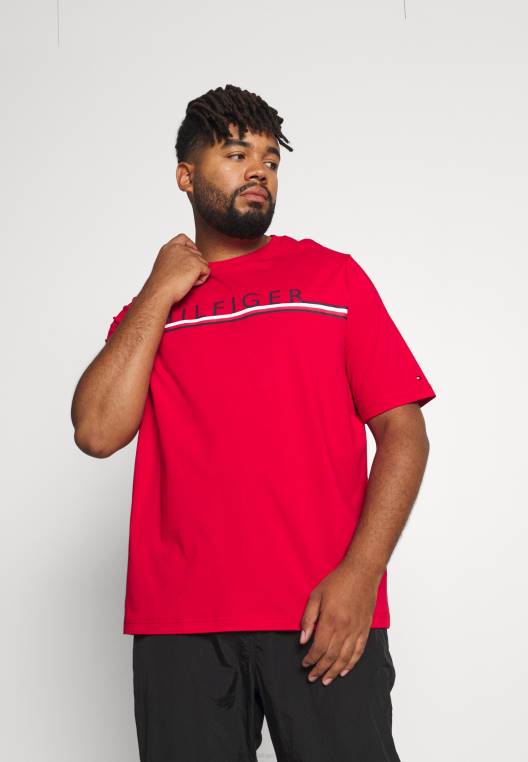 חולצת טריקו בהדפס פסים של קורפ NX206257 אדום ראשוני Tommy Hilfiger