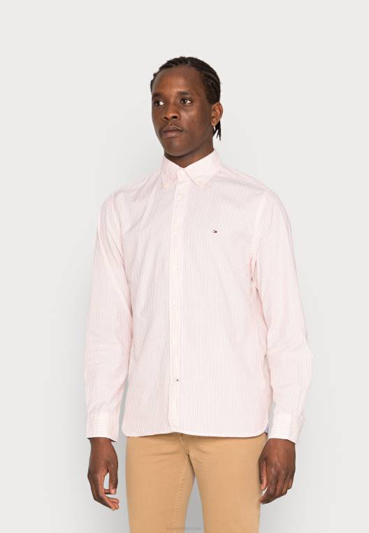 חולצת פופלין רכה טבעית NX206264 sunset peach/multi Tommy Hilfiger