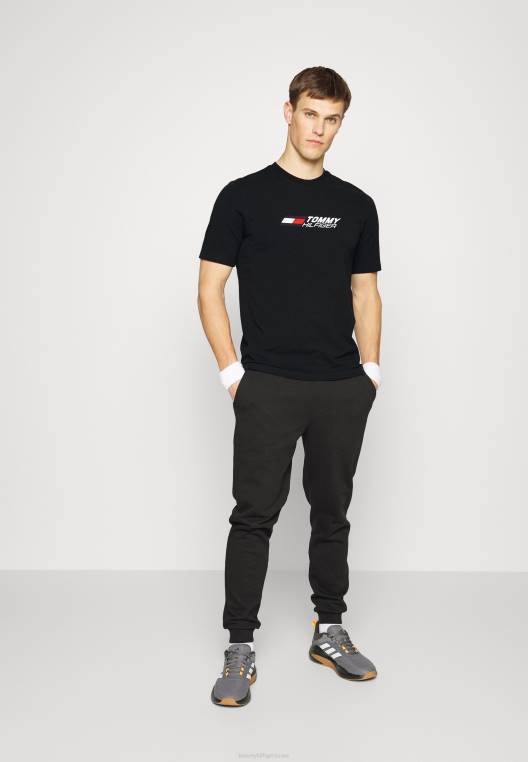 חיוניים חולצת טריקו בהדפס לוגו גדול NX206277 שָׁחוֹר Tommy Hilfiger