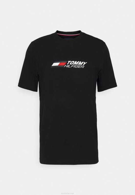 חיוניים חולצת טריקו בהדפס לוגו גדול NX206277 שָׁחוֹר Tommy Hilfiger