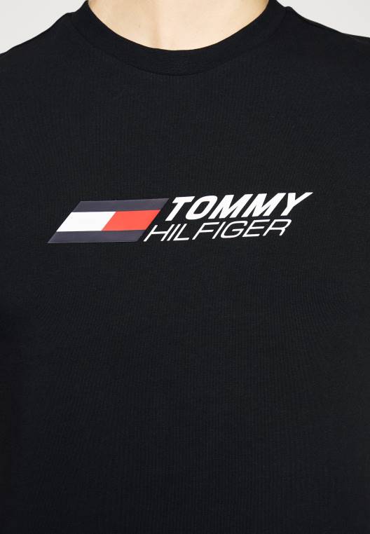 חיוניים חולצת טריקו בהדפס לוגו גדול NX206277 שָׁחוֹר Tommy Hilfiger