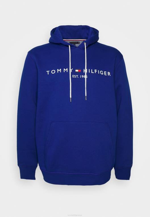 סווטשירט קפוצ'ון לוגו NX206280 כחול מודגש Tommy Hilfiger