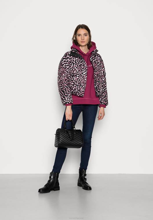 מעיל פוך מודפס NX206298 אדום/לבן/שחור Tommy Hilfiger