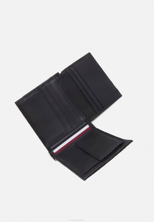 דש פרימיום וארנק מטבעות NX206301 מונוגרמה שחורה Tommy Hilfiger