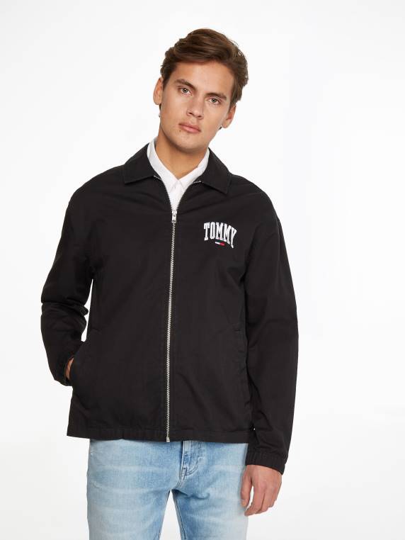 ז'קט רוכסן מכותנה אורגנית רקמה NX20630 שָׁחוֹר Tommy Hilfiger