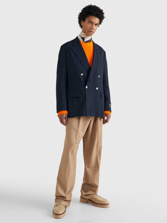 הכן בלייזר כפול חזה NX20633 שמיים מדבריים Tommy Hilfiger