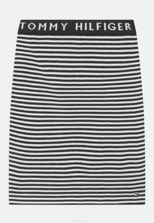 חצאית מיני חצאית ממותגת NX206356 שמיים מדבריים/לבן עתיק Tommy Hilfiger
