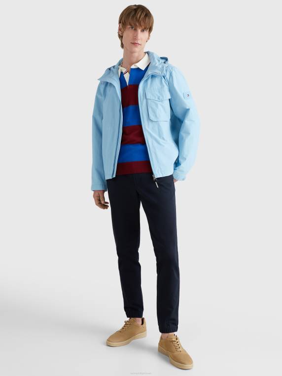 ז'קט עם קפוצ'ון כיס שימושי NX20635 כחול קולומביה Tommy Hilfiger