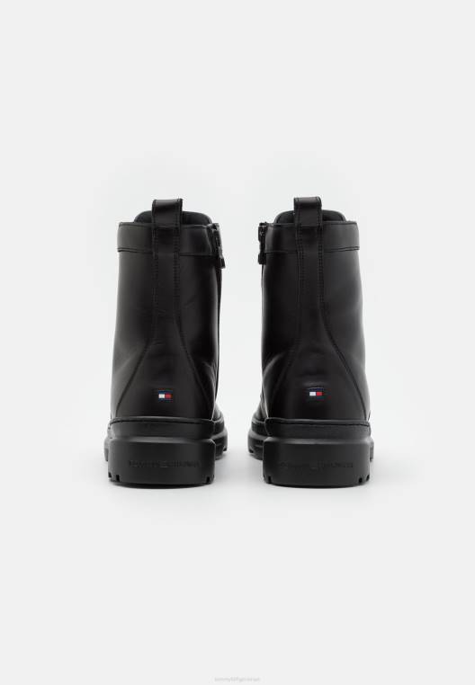 מגפי שרוך מגפיים גבוהים נוחות NX206454 שָׁחוֹר Tommy Hilfiger