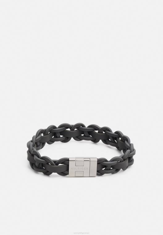 צמיד משפחתי קלוע מגנטי NX206491 בצבע אפור/כסף Tommy Hilfiger