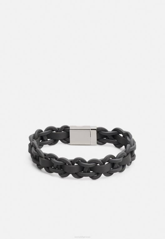 צמיד משפחתי קלוע מגנטי NX206491 בצבע אפור/כסף Tommy Hilfiger