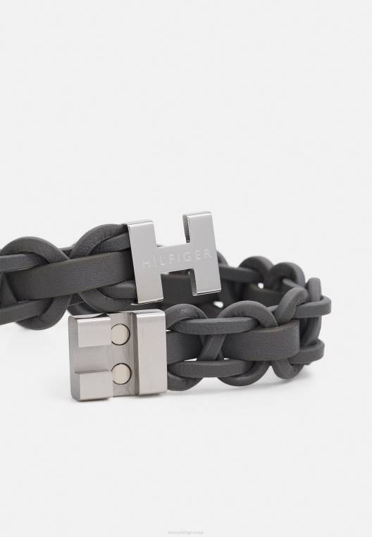 צמיד משפחתי קלוע מגנטי NX206491 בצבע אפור/כסף Tommy Hilfiger