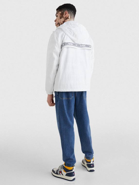 מעיל רוח עם לוגו טייפ של שיקגו NX20649 לבן Tommy Hilfiger