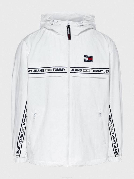 מעיל רוח עם לוגו טייפ של שיקגו NX20649 לבן Tommy Hilfiger