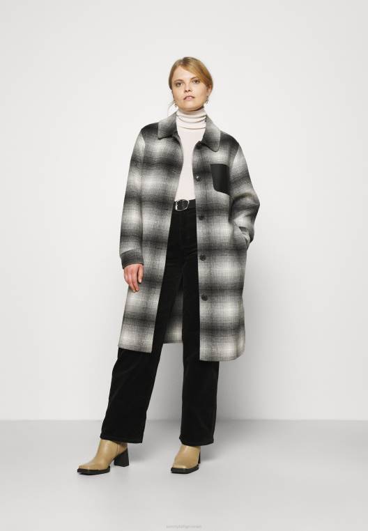 מעיל מעיל צ'ק בתערובת אייקונים מעיל קלאסי NX206520 אייקון צל שחור Tommy Hilfiger