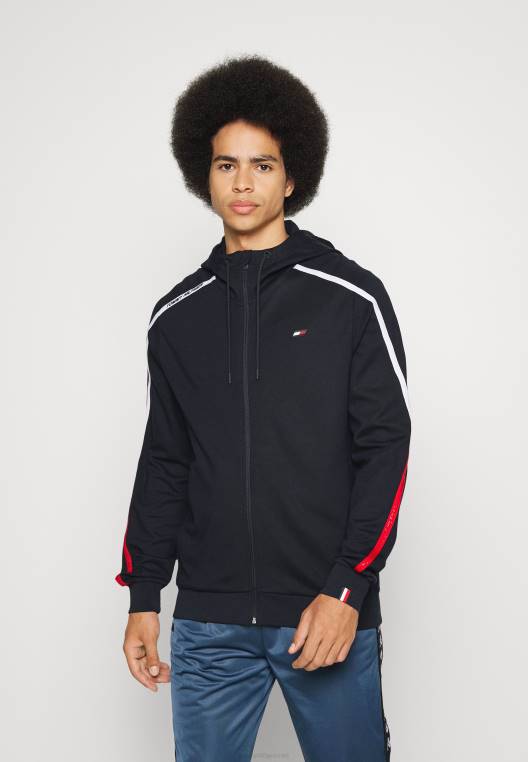 סווטשירט קפוצ'ון עם רוכסן לקצוץ NX206544 שמיים מדבריים Tommy Hilfiger