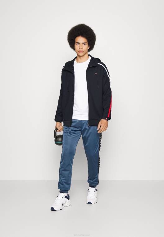 סווטשירט קפוצ'ון עם רוכסן לקצוץ NX206544 שמיים מדבריים Tommy Hilfiger