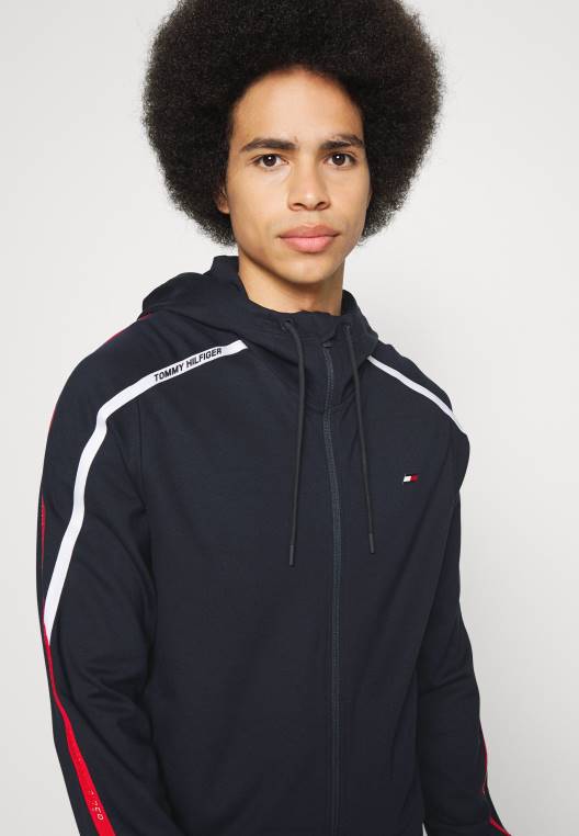 סווטשירט קפוצ'ון עם רוכסן לקצוץ NX206544 שמיים מדבריים Tommy Hilfiger