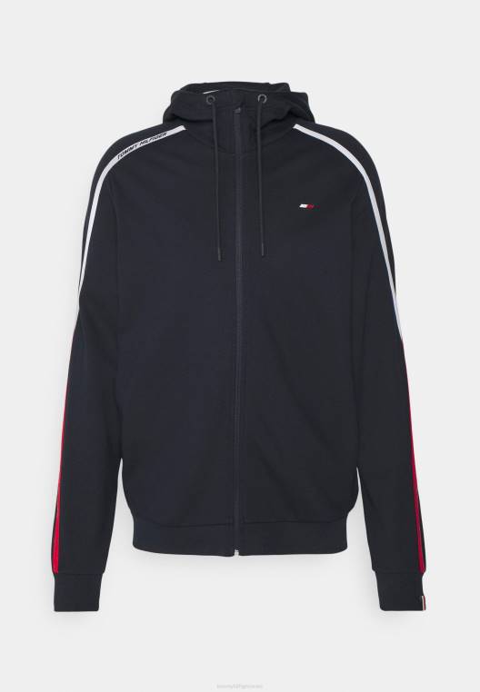 סווטשירט קפוצ'ון עם רוכסן לקצוץ NX206544 שמיים מדבריים Tommy Hilfiger
