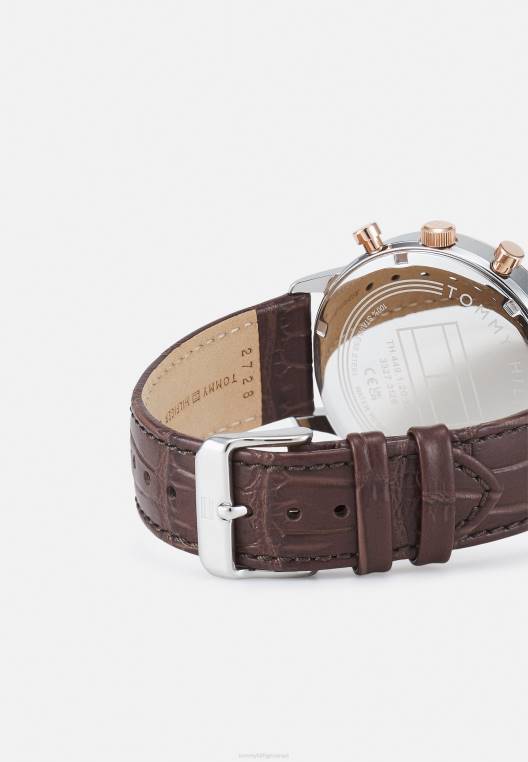 שעון כרונוגרף לאונרד NX206567 חום/רוז זהב/כחול Tommy Hilfiger