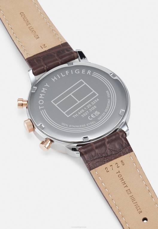 שעון כרונוגרף לאונרד NX206567 חום/רוז זהב/כחול Tommy Hilfiger