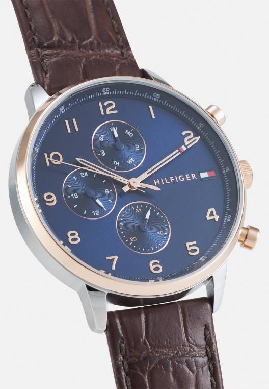 שעון כרונוגרף לאונרד NX206567 חום/רוז זהב/כחול Tommy Hilfiger