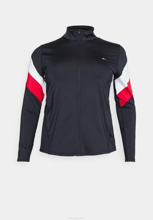 מעיל אימון רזה עם רוכסן מלא NX206583 שמיים מדבריים/אדום ראשוני Tommy Hilfiger