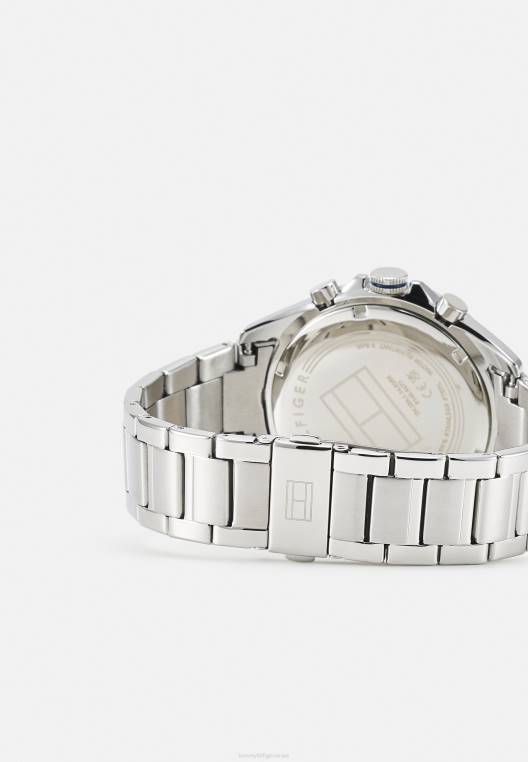 שעון אוון NX206616 בצבע כסף/כחול/אדום Tommy Hilfiger