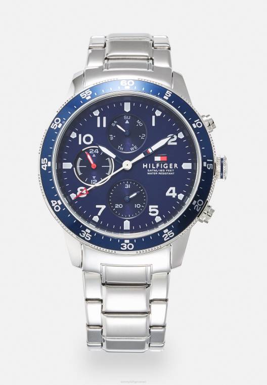שעון ג'ימי NX206618 בצבע כסף/כחול Tommy Hilfiger
