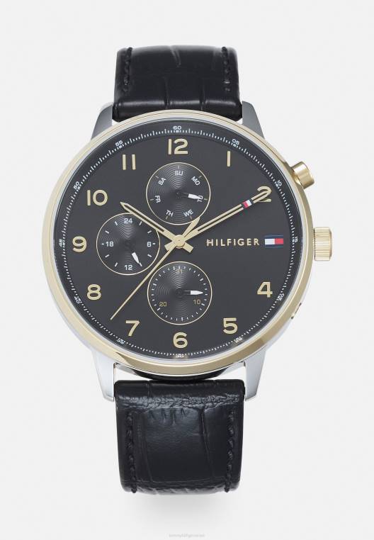 שעון כרונוגרף לאונרד NX206648 שחור/צבע זהב/כסף Tommy Hilfiger