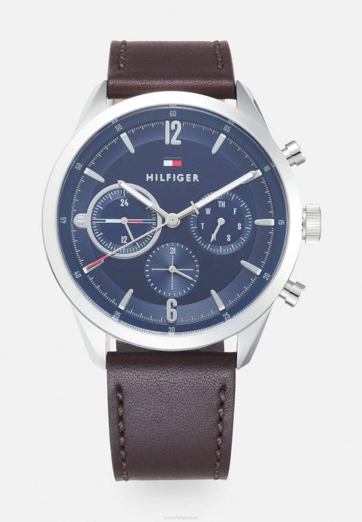 שעון כרונוגרף מת'יו NX206657 חום/כסוף/כחול Tommy Hilfiger