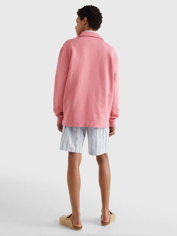 סווטשירט עם חצי רוכסן להכנה לחוף המערבי NX20665 גוון דובדבן Tommy Hilfiger