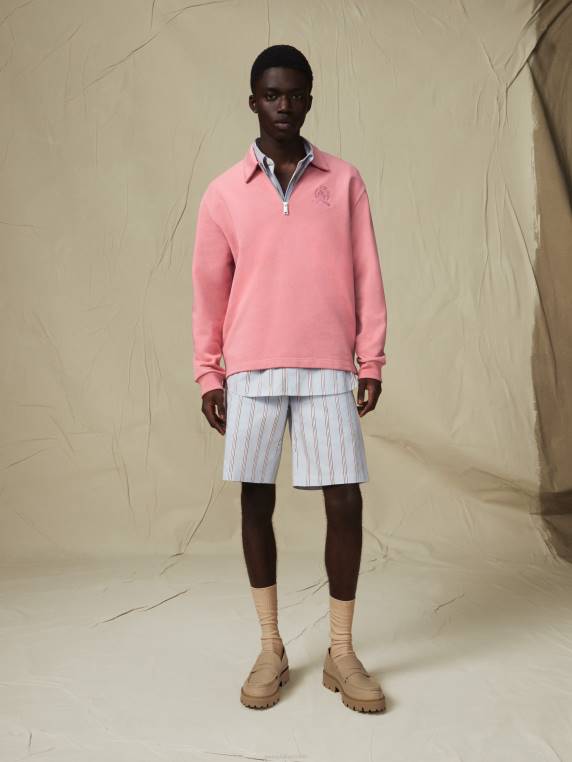 סווטשירט עם חצי רוכסן להכנה לחוף המערבי NX20665 גוון דובדבן Tommy Hilfiger