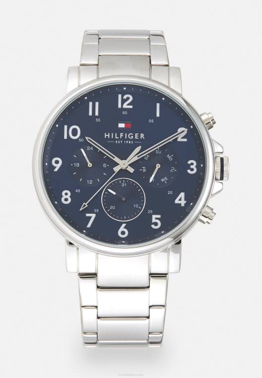 שעון כרונוגרף של דניאל NX206694 בצבע כסף/כחול Tommy Hilfiger