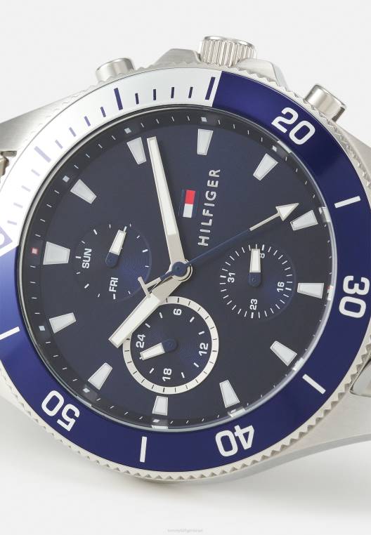 שעון כרונוגרף של לרסון NX206696 בצבע כסף/כחול Tommy Hilfiger