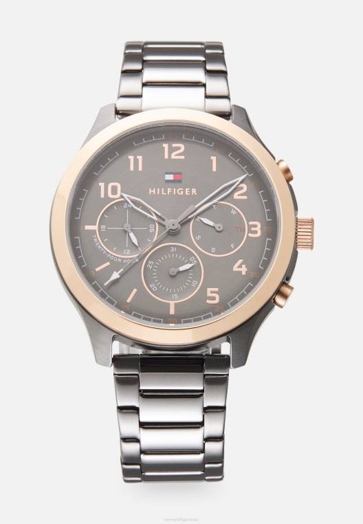 שעון אשר כרונוגרף NX206716 בצבע אפור/רוזגולד Tommy Hilfiger