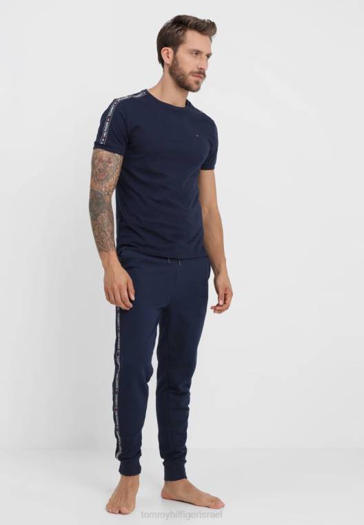 מכנסי פיג'מה של מכנסי רצועה NX206821 כְּחוֹל Tommy Hilfiger