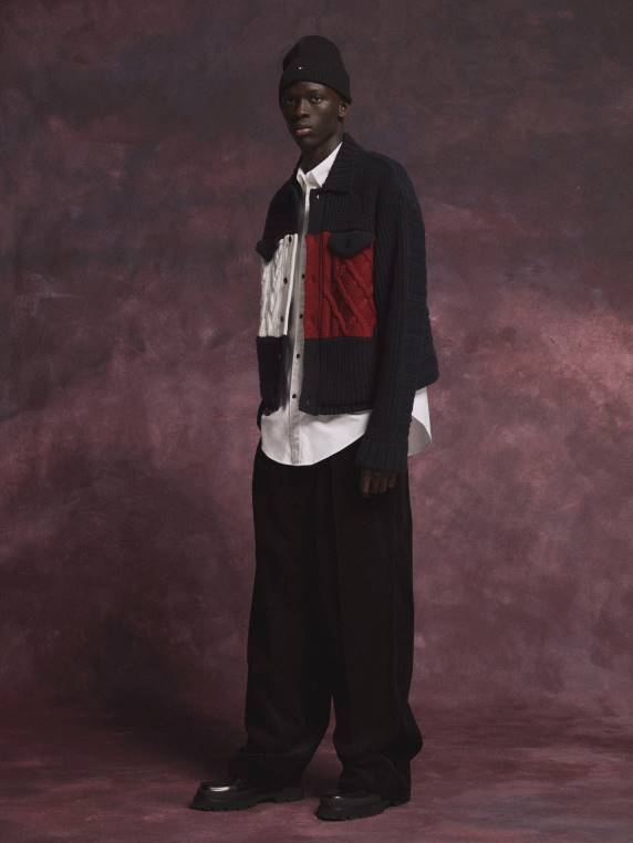 סמל דגל אוסף סרוג מעיל משאית NX20696 שמיים מדבריים Tommy Hilfiger