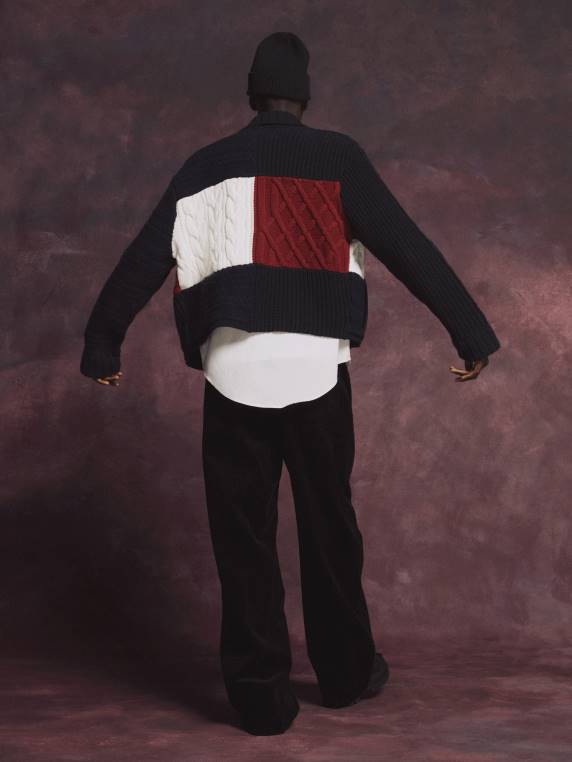 סמל דגל אוסף סרוג מעיל משאית NX20696 שמיים מדבריים Tommy Hilfiger