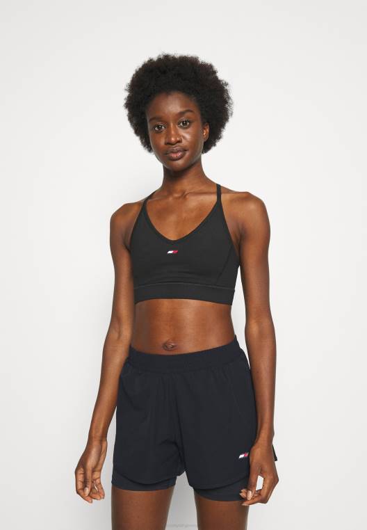 חזיית רייסר בעוצמה קלה חזיית ספורט תומכת קלה NX207036 שָׁחוֹר Tommy Hilfiger