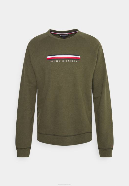 חולצת פיג'מה למסלול NX207070 צבא ירוק Tommy Hilfiger