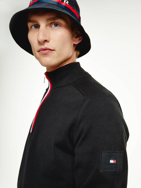 מגשר חצי רוכסן חתימה NX20708 שָׁחוֹר Tommy Hilfiger