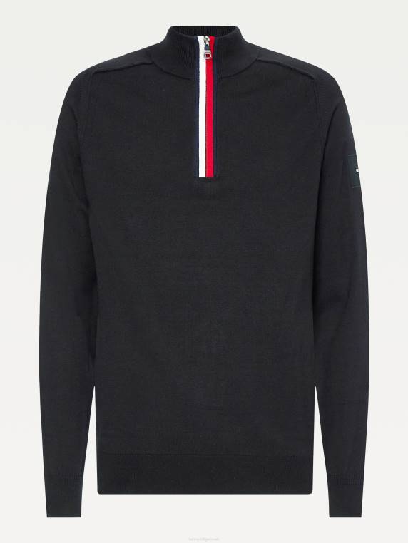 מגשר חצי רוכסן חתימה NX20708 שָׁחוֹר Tommy Hilfiger