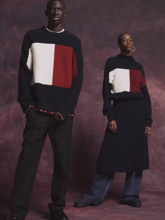 סמל דגל אוסף מגשר סרוג מעורב NX20709 שמיים מדבריים Tommy Hilfiger