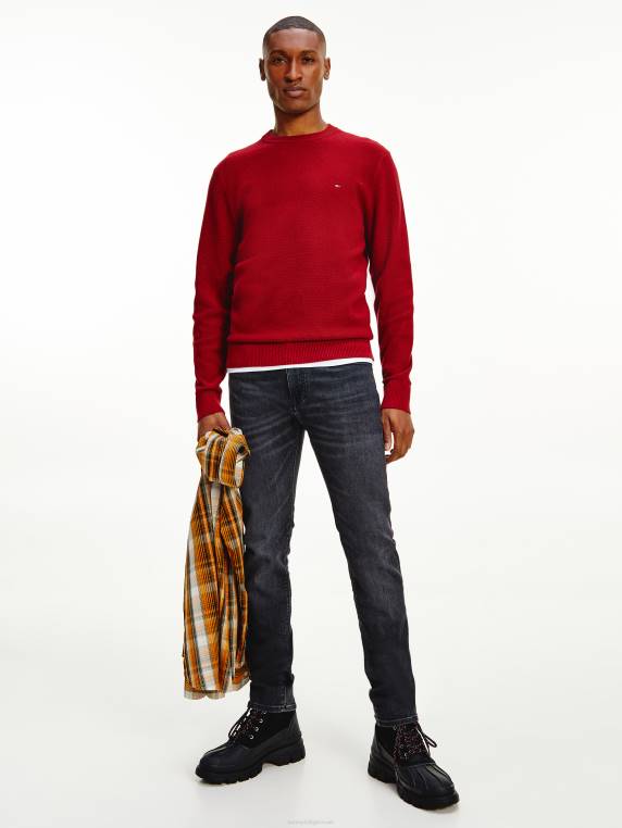 מגשר במרקם כותנה אורגנית טהורה NX20712 רגאטה אדום Tommy Hilfiger