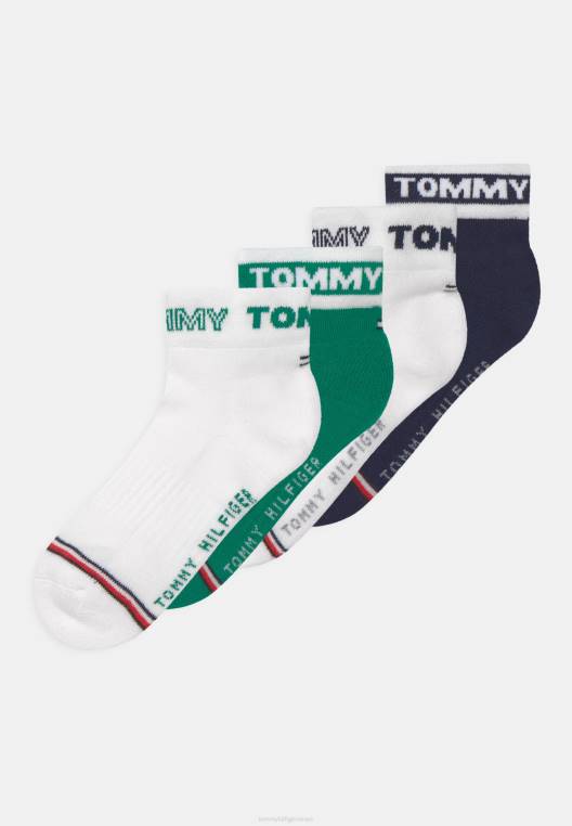 גרבי ארבע חבילות ספורט לשני המינים NX207140 חיל הים/ירוק Tommy Hilfiger